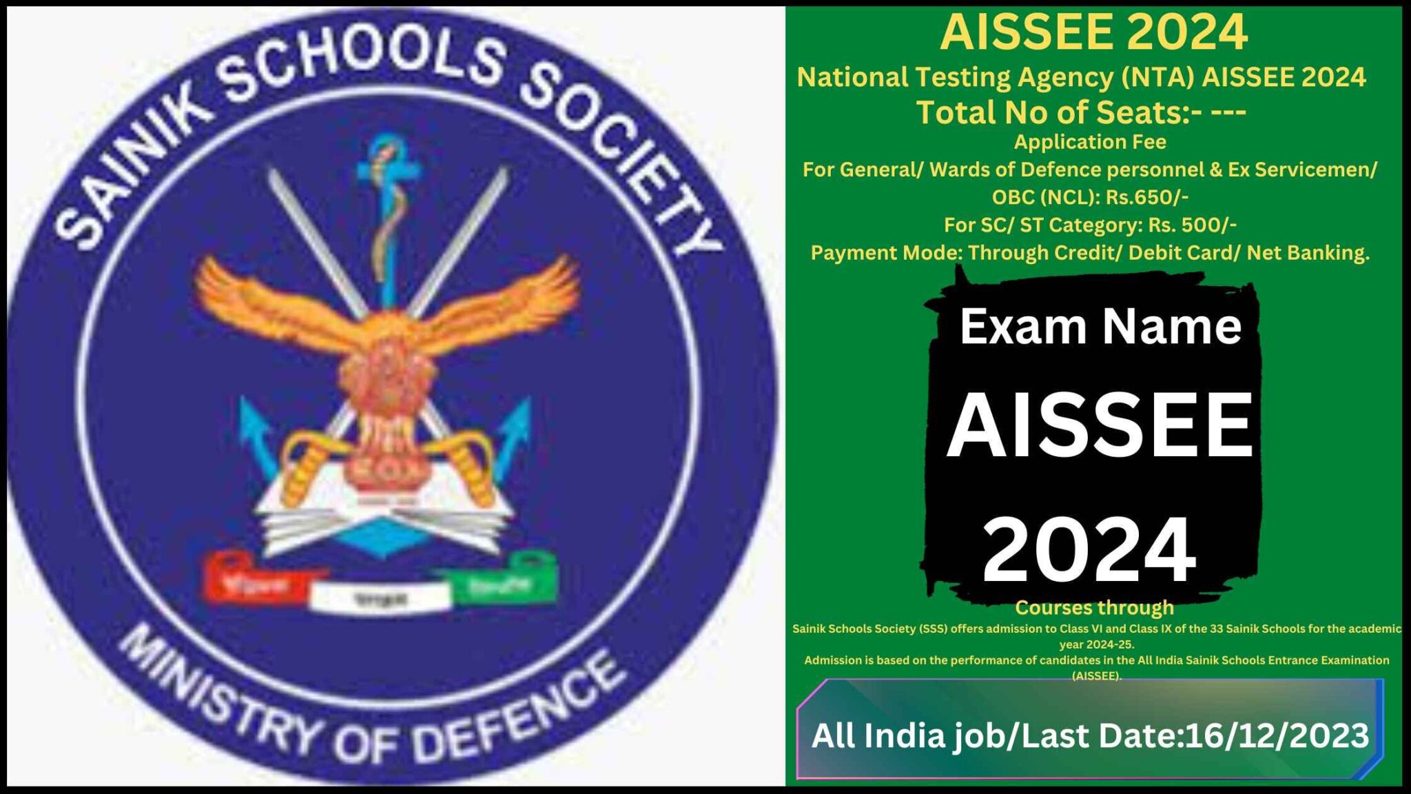 AISSEE 2024 Apply Online Best Exam Form